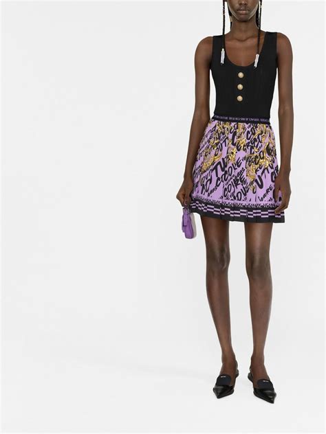 versace jean skirt|farfetch versace skirt.